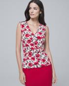 White House Black Market Women's Floral-print Knit Shell