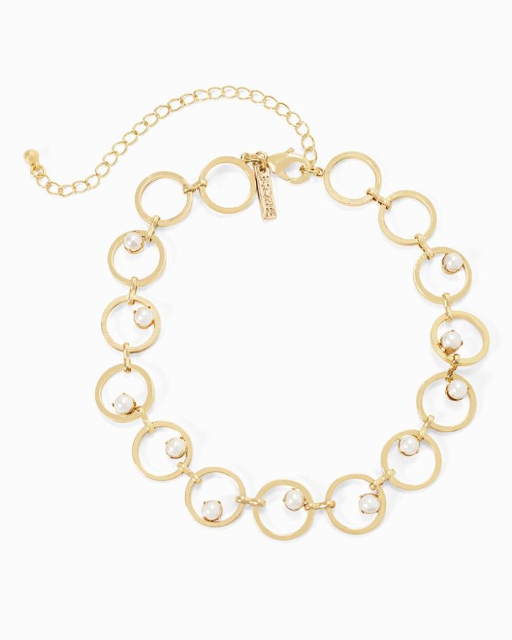 White House Black Market Women's Circle Choker Pearl Necklace