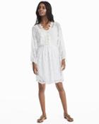 White House Black Market Women's Embroidered Lace-up Dress
