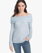 White House Black Market Off-the-shoulder Cable Knit Sweater