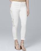 White House Black Market Curvy Embroidered Crop Skinny Jeans