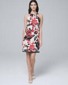 White House Black Market Women's Ultimate Reversible Floral Print/solid Shift Dress