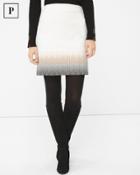 White House Black Market Women's Petite Embroidered Ombre Boot Skirt