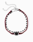 White House Black Market Women's Velvet Bead Choker Necklace Set