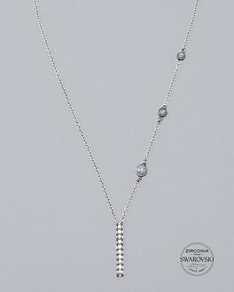 White House Black Market Sterling Silver Pav Pendant Necklace With Zirconia From Swarovski