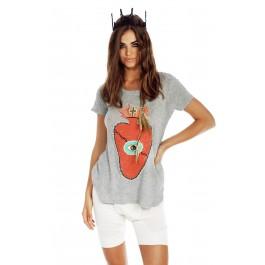 Wildfox Couture Folk Heart Traveler's Crewneck Tee