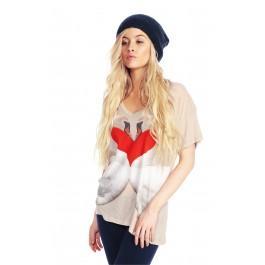 Wildfox Couture Swan Love Oversized V-neck Tee