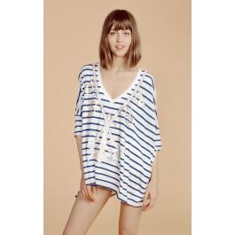 Wildfox Couture Anchors Away Sunday Morning V-neck Tee