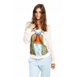 Wildfox Couture Peacock Palace V-neck Baggy Beach Jumper