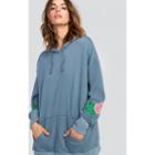 Wildfox Couture Indigo Rose Embroidery Relax Hoodie