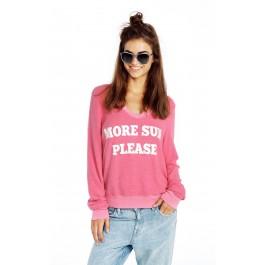 Wildfox Couture More Sun Please V-neck Baggy Beach Jumper