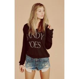 Wildfox Couture Sandy Toes V-neck Baggy Summer Jumper