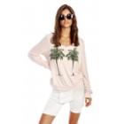 Wildfox Couture Twin Palms V-neck Baggy Beach Jumper