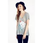 Wildfox Couture Mon Petit Kitten Classic V-neck Tee