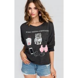 Wildfox Couture Who Needs Friends? 5am Sweatshirt