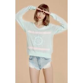 Wildfox Couture Bubble Gum Sailor V-neck Baggy Beach Jumper