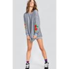 Wildfox Couture Roses Embroidery Roadtrip Sweater