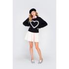 Wildfox Couture Glitz Heart Gainsborough Cashmere Sweater