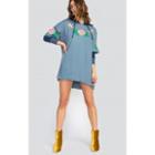 Wildfox Couture Indigo Rose Embroidery Party Doll T-shirt Dress