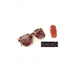 Wildfox Couture Geena Sunglasses In Amber Tortoise + Be Legendary Chestnut Lipstick