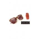 Wildfox Couture Geena Sunglasses In Amber Tortoise + Be Legendary Chestnut Lipstick