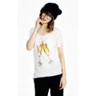 Wildfox Couture Toast To The New Year Pocket Crewneck Tee
