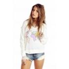 Wildfox Couture Pastel Map V-neck Baggy Beach Jumper