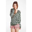 Wildfox Couture Little Hearts V-neck Baggy Beach Jumper