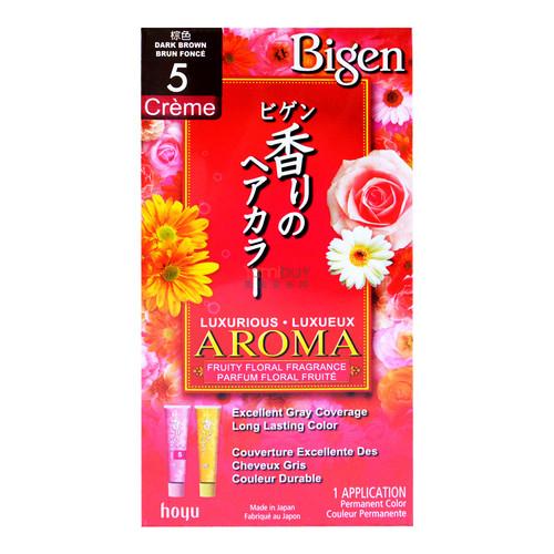 Hoyu Bigen Aroma Fruity Floral Hair Dye Cream 5 Dark Brown 1set