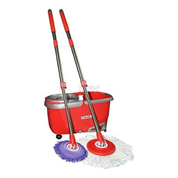 Panda Premium Effortless Turbo Spin Mop With Bucket Set (4 Mop Rods And 2 Extension Rods)