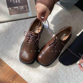 Square Toe Strap Loafers