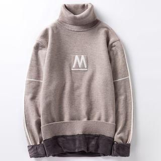 Letter M Turtleneck Sweater
