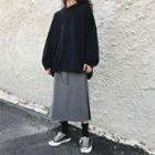 Hooded Sweatshirt / Split Side Skirt
