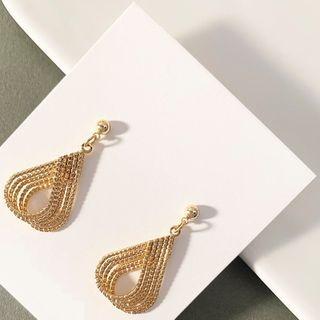 Rhinestone Ear Stud 1 Pair - Silver - Gold - One Size