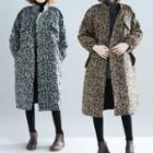 Leopard-pattern Buttoned Coat