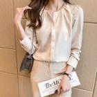 Round Neck 3/4 Sleeve Blouse