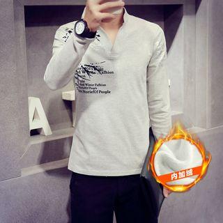 Fleece-lined Letter Long-sleeve Top