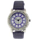 Crystal Wrist Watch Purple & Silver - One Size
