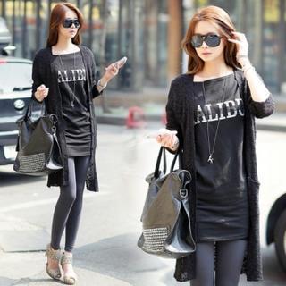 Long Open-knit Cardigan