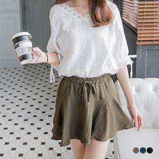A-line Cut Drawstring Skort