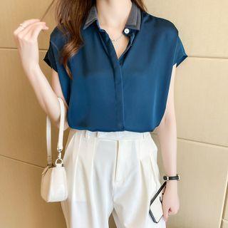 Short-sleeve Silky Blouse