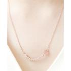 Rhinestone Clover-pendant Chain Necklace