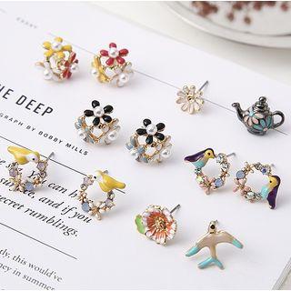 Bird & Flower Earring