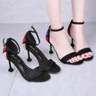 Open Toe Color Block High Heel Sandals