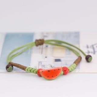 Watermelon Ceramic Pendant Bracelet