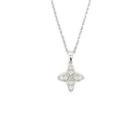 18k White Gold Flower Dangling Pendant With Diamonds Flower One Size