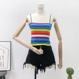 Rainbow-stripe Crop Top Rainbow - One Size