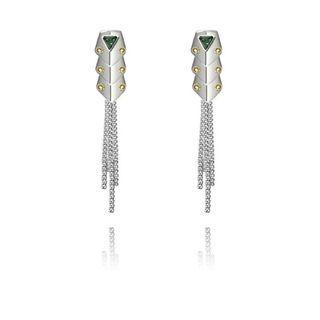 Armor Alloy Fringed Earring 1 Pair - Silver - One Size
