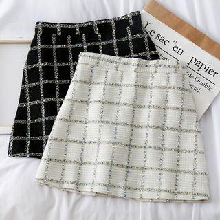 Glitter Checker Mini Skirt