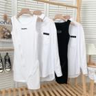 Set: Asymmetrical Zipper Tank Dress + Loose Shirt